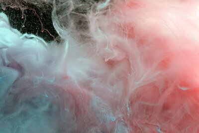 red and blue cotton candy detail melting in martini