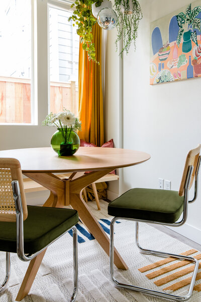 Dining table and chairs