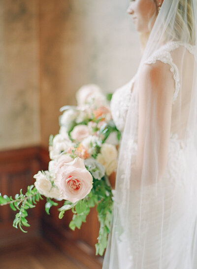 rose bride bouquet at Luxury Wedding Planned by Maila Enea in London & Sicily
