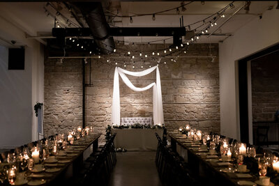 The Pioneer, a historical industrial wedding venue in Calgary, featured on the Brontë Bride Vendor Guide.