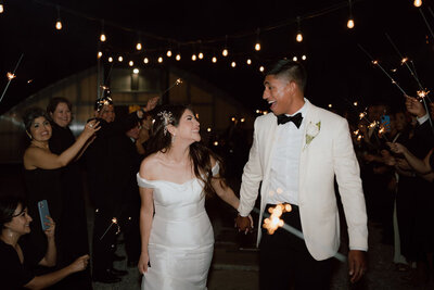 bride and groom exit