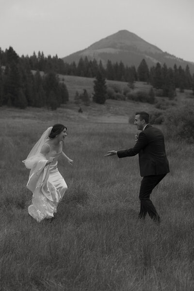 groom dipping his bride