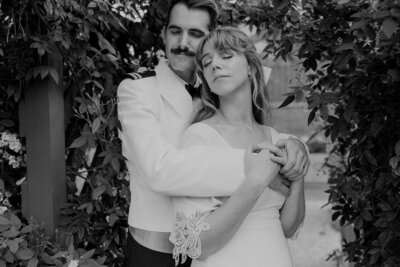 Annapolis, Maryland wedding groom wearing military uniform holding wife