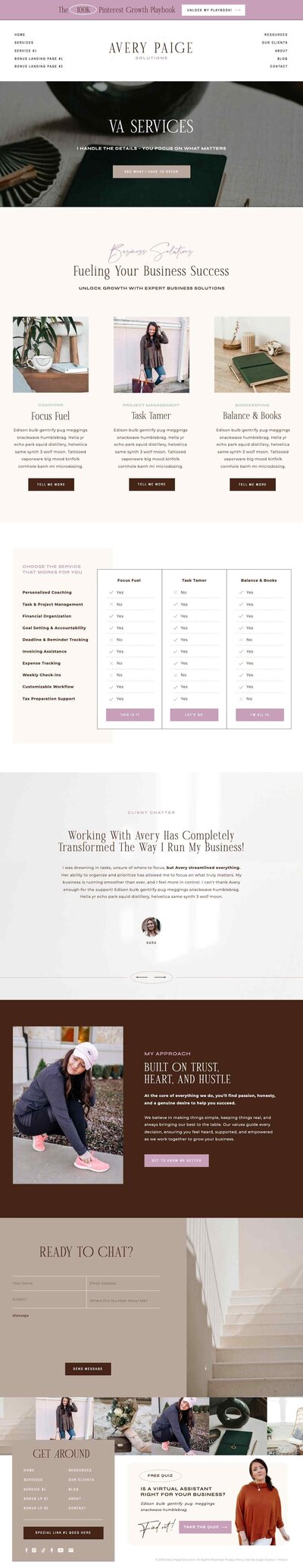 Easy to update Showit website for Coaches, VAs and Service Providers