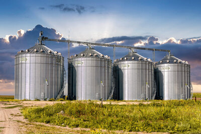 Silos at Silver Spur farms