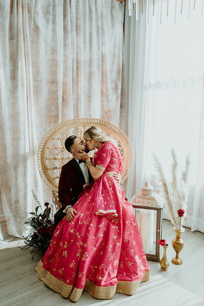 Multicultural minimony with a jewel colour palette captured by Tim & Court Photo and Film, joyful and adventurous wedding photographer and videographer in Calgary, Alberta. Featured on the Bronte Bride Blog.