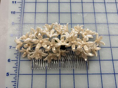1950's vintage heirloom restyle wax flowers made into modern bridal comb