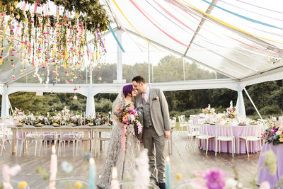 Colorful Tented Home Wedding