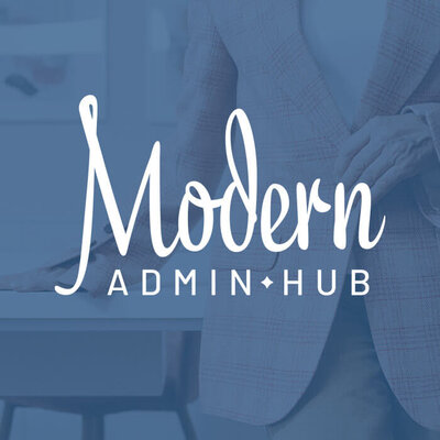 Modern Admin Hub logo on a blue background