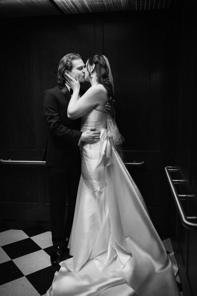 black and white wedding photo