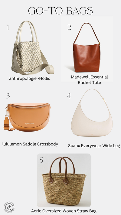 Everyday bag selection for women 40 + 
