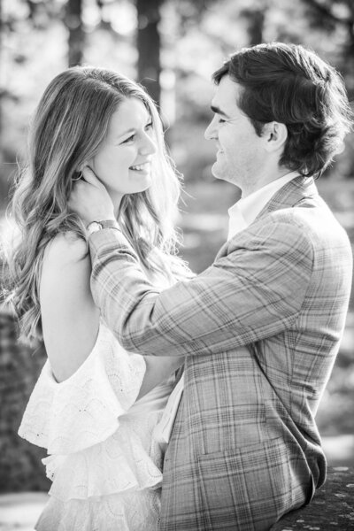 Engaged couple during their engagement session in Buckhead, Atlanta