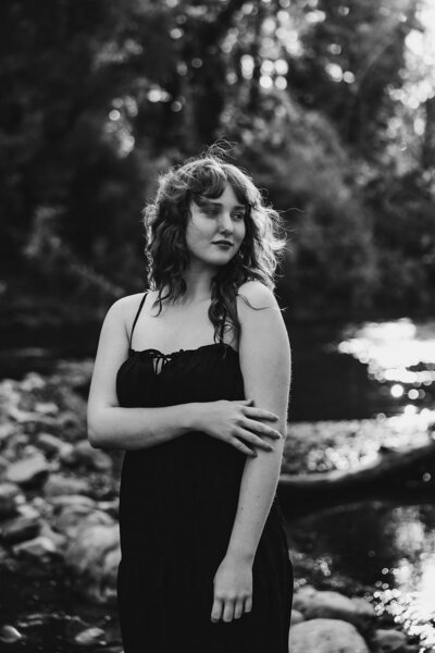 senior girl at sunset