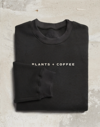 Plants + Coffee design on sweatshirt - Marrow Design