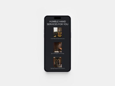 Humble Hand Interior Design Mobile Mockup Services Page