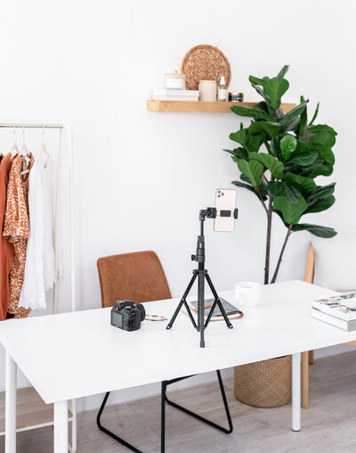 Content creation and branding strategy - filming social media marketing video.