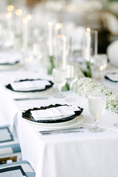 Wedding day tablescape reception details at Wianno Yacht Club