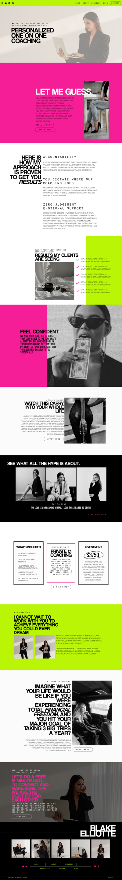 screenshot of a website that the designer made