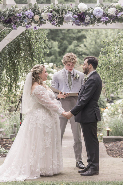 Detroit Michigan wedding couple at their wedding ceremony