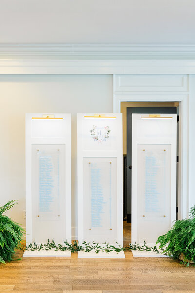 Escort Board and Batten Panels Seating Chart  |  Westin Hilton Head Island Resort Wedding | Wedding Event Decor Rentals | Trish Beck Events | Coastal Floral & Events