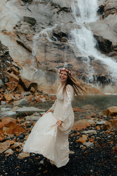 Intimate elopement ceremony by a remote Alaskan lake.