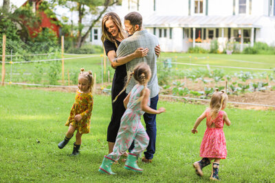 Kids running around parents | Family Photos Documentary Style