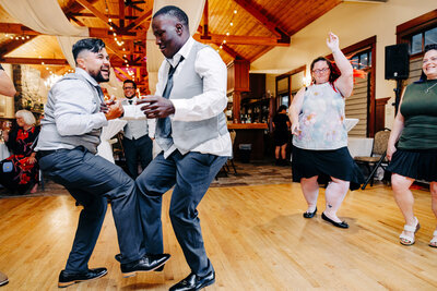 Wedding reception dancing in the Event Center at Chico Hot Springs in Pray, MT