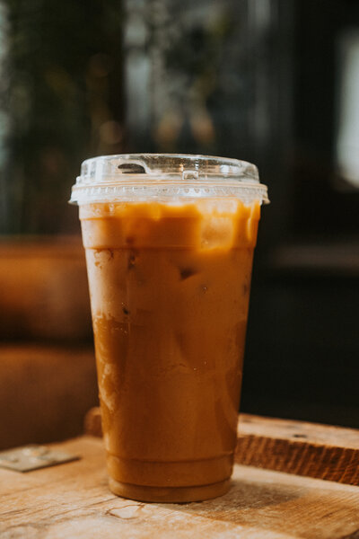 Iced coffee at Payne, Ohio lounge