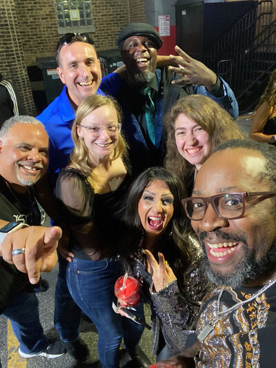 Group of people taking a selfie with DJ Marz