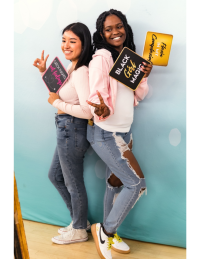 Corporate event selfie booth in Orange County with branded prints and fun props