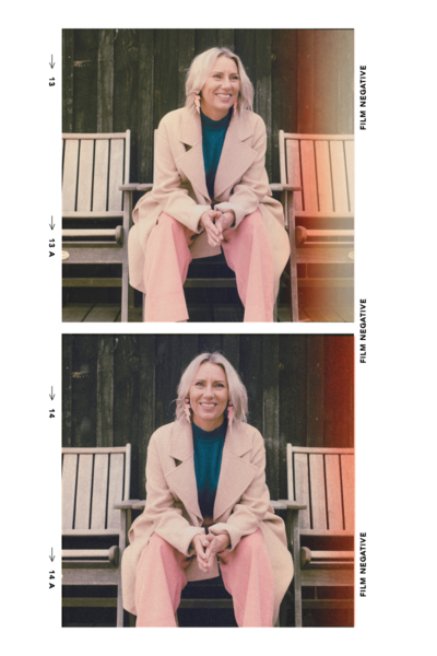 Kirsty the celebrant sitting in a chair in a relaxed pose.