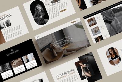 Luxury-style boudoir photography website template with an editorial feel