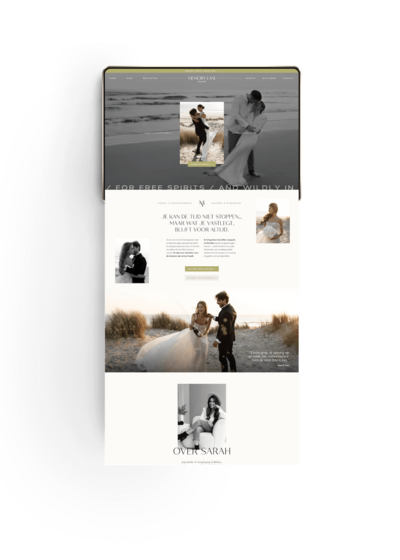 Minimalistische Showit website template voor fotografen