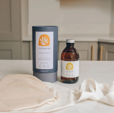 Castorvida Castor Oil Pack to support liver detox and reduce inflammation.