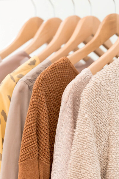 Clothes on rail