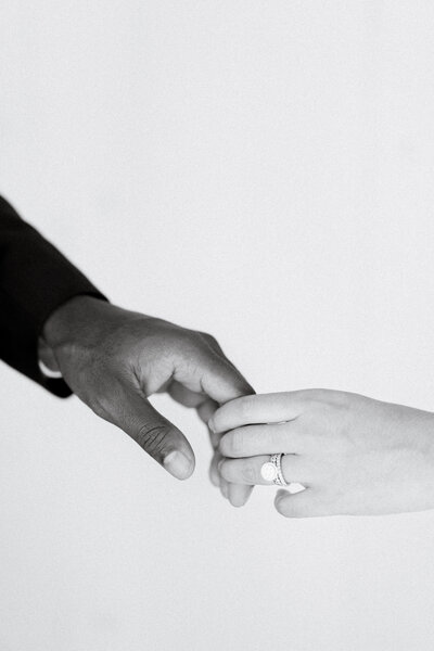 bride and groom holding hands, Columbus wedding photographer, Renee Lemaire photography