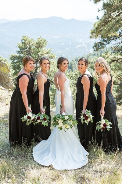 bridesmaids in the mountains