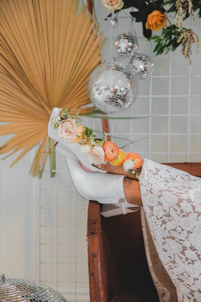 The Emerson Dallas Wedding Planner Nimbus Events White Shoes Floral Tattoo
