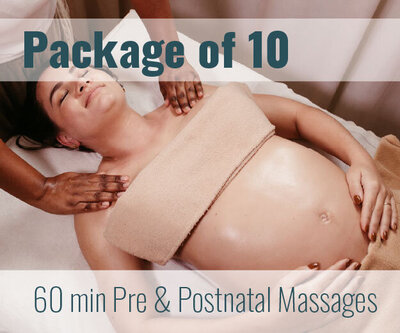 package of 10 60 minute prenatal massages from pura vida massage and coaching