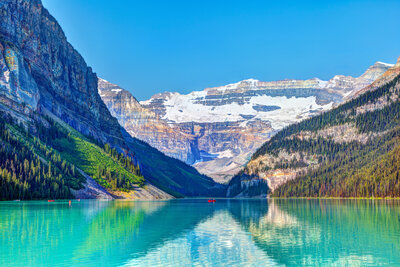 Mountain and lake on family vacation