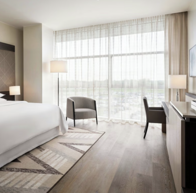 Inside the Sheraton Milan Malpensa hotel at the MXP Airport