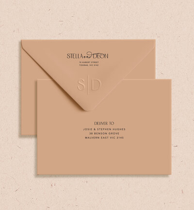 Big Love printed envelope in almond and black