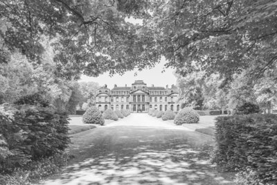 french chateau  at a distance shot by st. louis wedding photographer