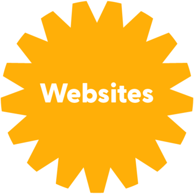 yellow web design icon which links to Crystal Oliver graphic design services