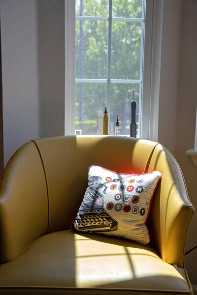 interior office chair and pillow