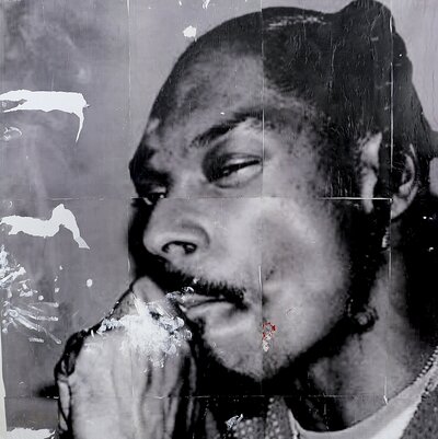 Brent Ray Fraser Snoop Dogg Smoking Penis Joint on Back of Trump Gag Portrait Penis Painting  2016 - 06
