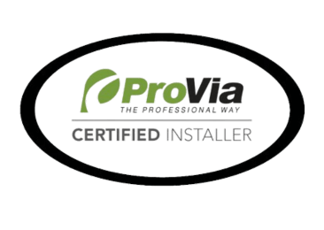 ProVia Certified Installer logo for Black Bear Roofing’s window and door services.