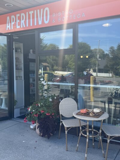 exterior photo of the aperitivo by reve catering store cocktails wine house made gourmet foods