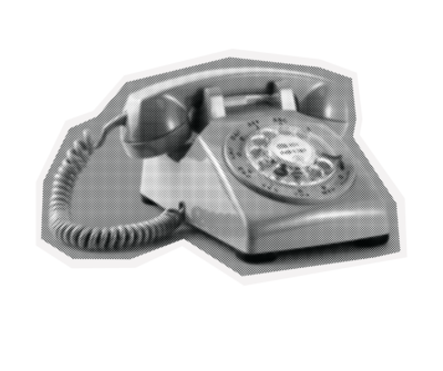 rotary phone newspaper cut out