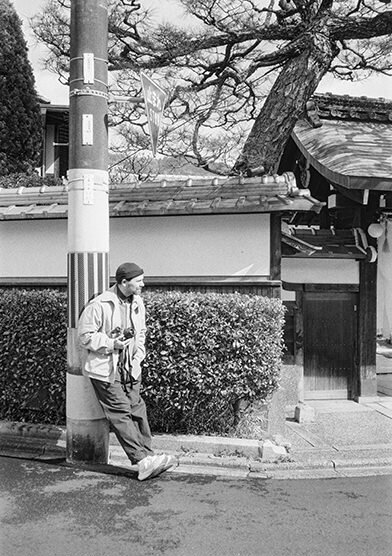 35mm film photo of photographer tomasz wagner in tokyo